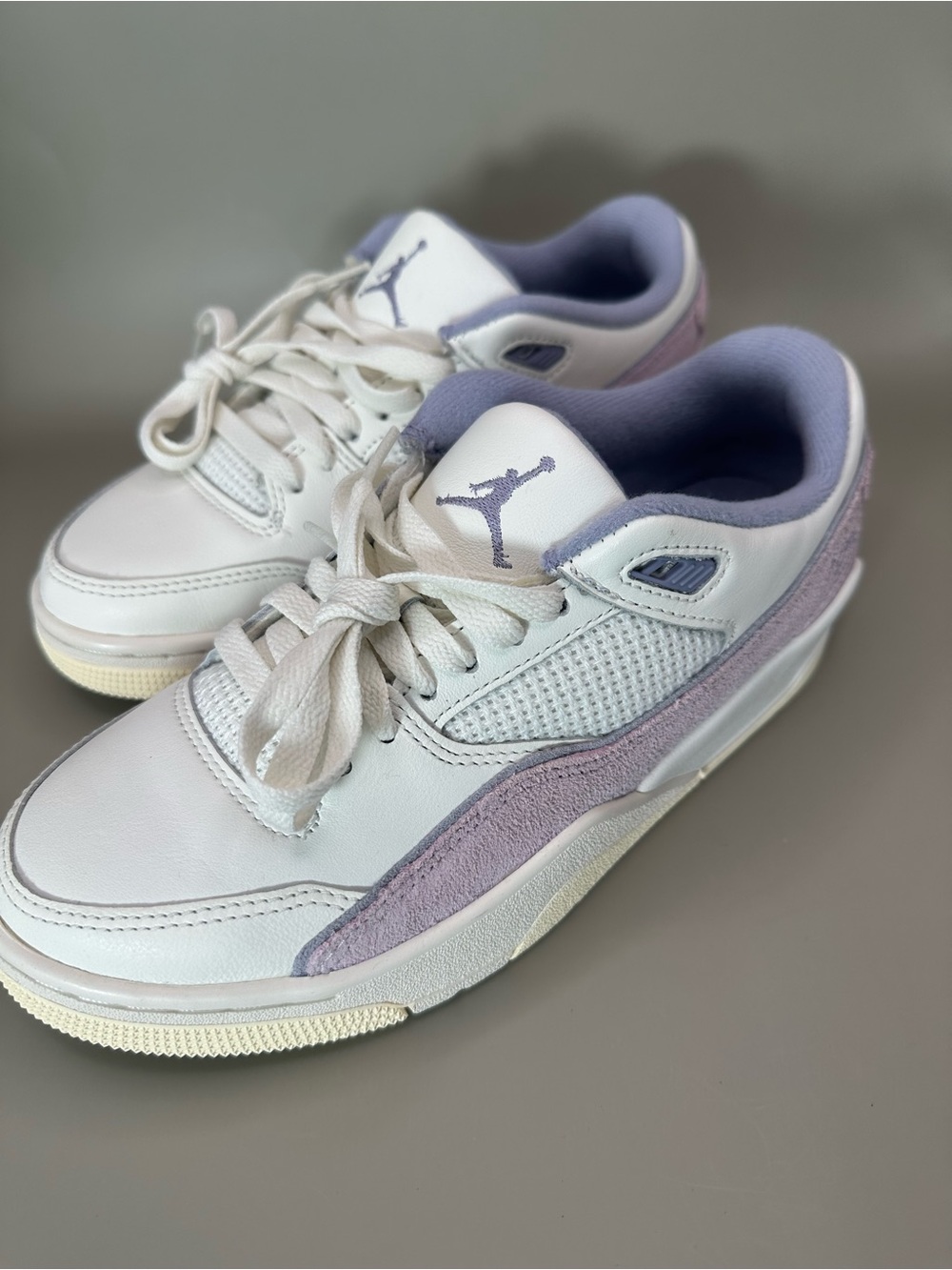 Jordan Flight Court Low Top Sneakers White Purple Gray Sail Doll FZ9854-102
